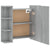 Mirror Cabinet with LED Grey Sonoma 70x16.5x60 cm