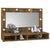 Mirror Cabinet with LED Smoked Oak 90x31.5x62 cm