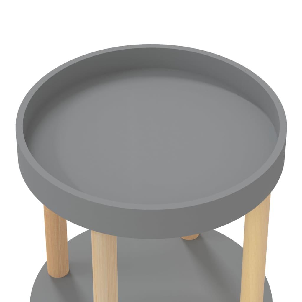 3-tier Trolley Grey 38x38x82cm Engineered Wood&Solid Wood Pine