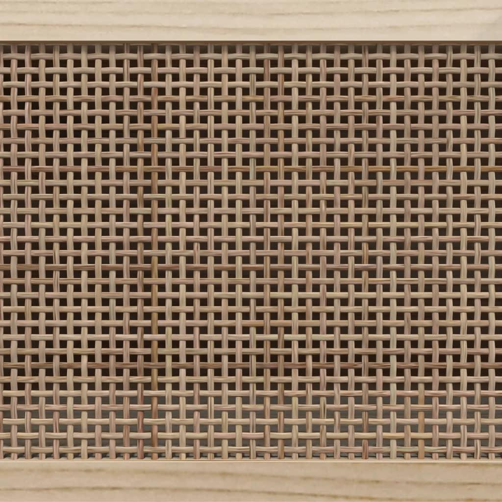 TV Cabinet Brown 80x30x40 cm Solid Wood Pine and Natural Rattan