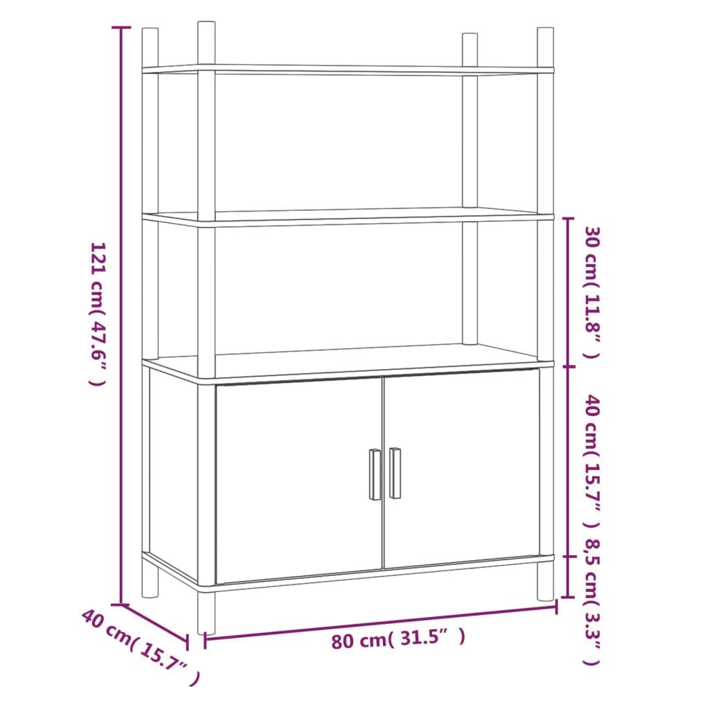 Highboard Black 80x40x121 cm Engineered Wood
