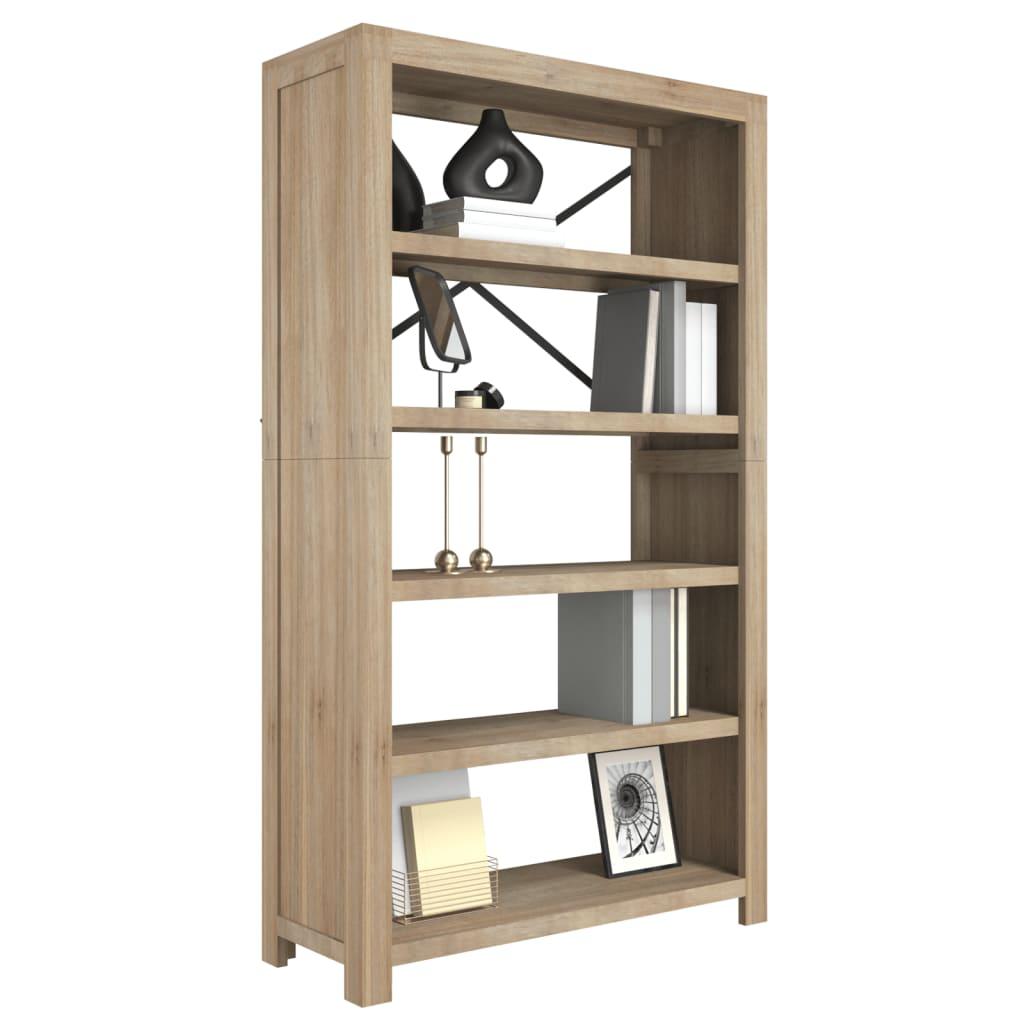 5-Tier Bookcase 80x30x140 cm Solid Wood Acacia