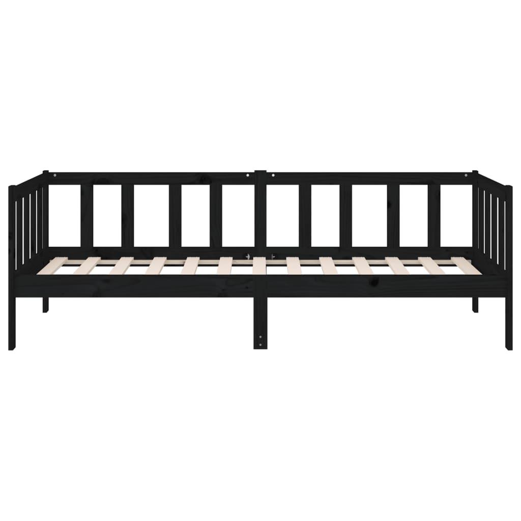 Day Bed without Mattress Black 90x190 cm Solid Wood Pine