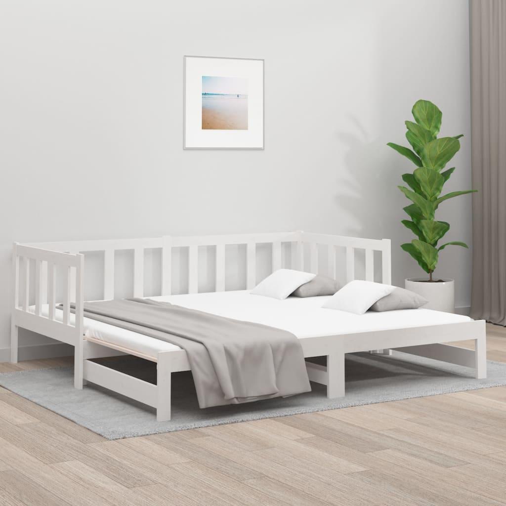 Pull-out Day Bed without Mattress White 2x(90x190) cm