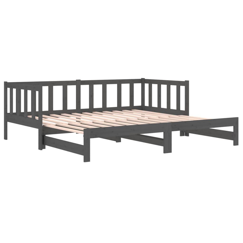 Pull-out Day Bed without Mattress Grey 2x(90x190) cm