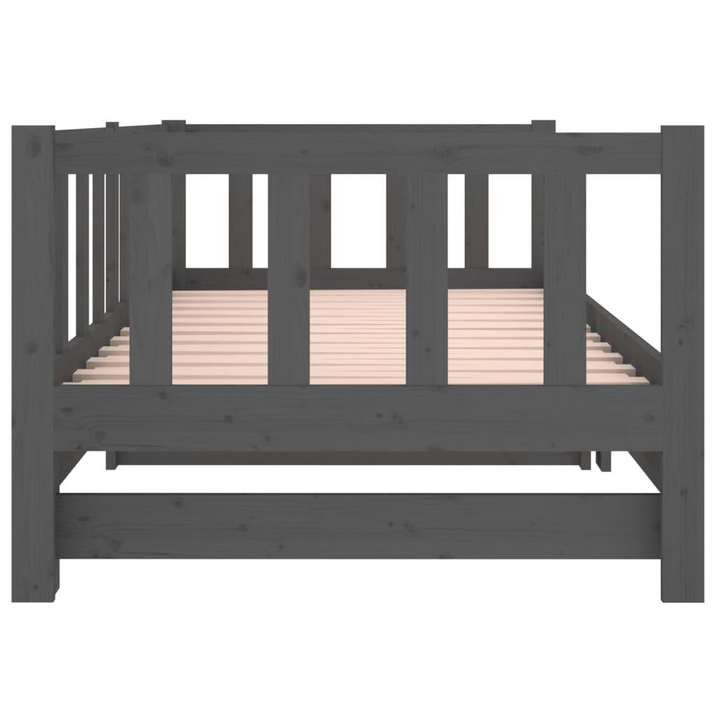 Pull-out Day Bed without Mattress Grey 2x(90x190) cm