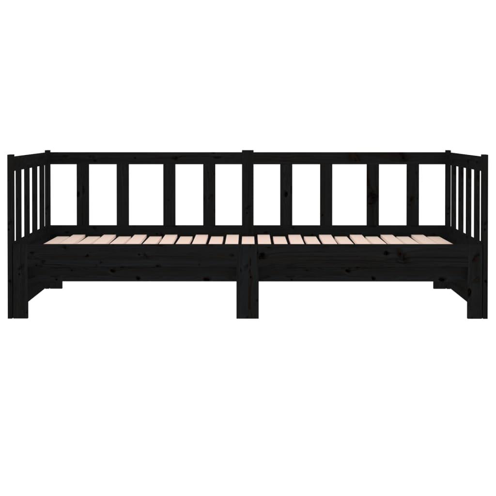 Pull-out Day Bed without Mattress Black 2x(90x190) cm