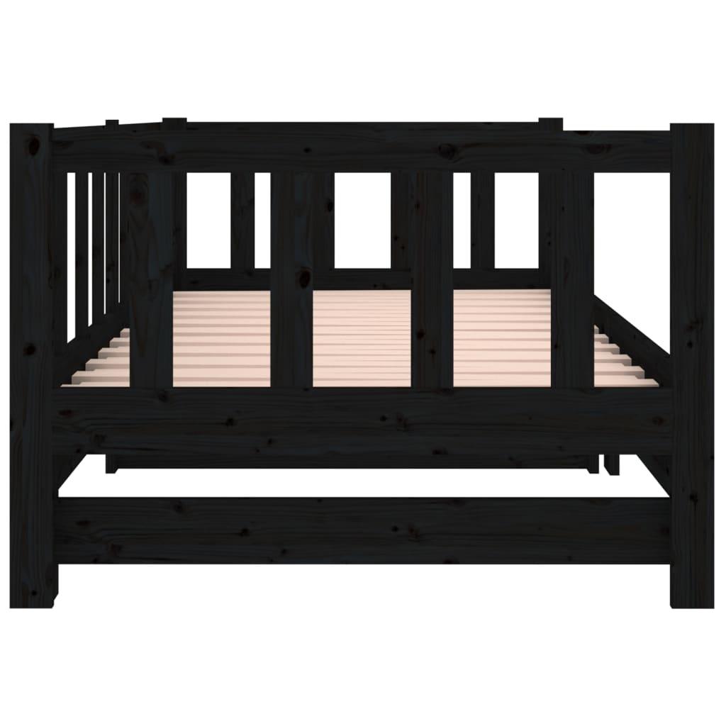 Pull-out Day Bed without Mattress Black 2x(90x190) cm