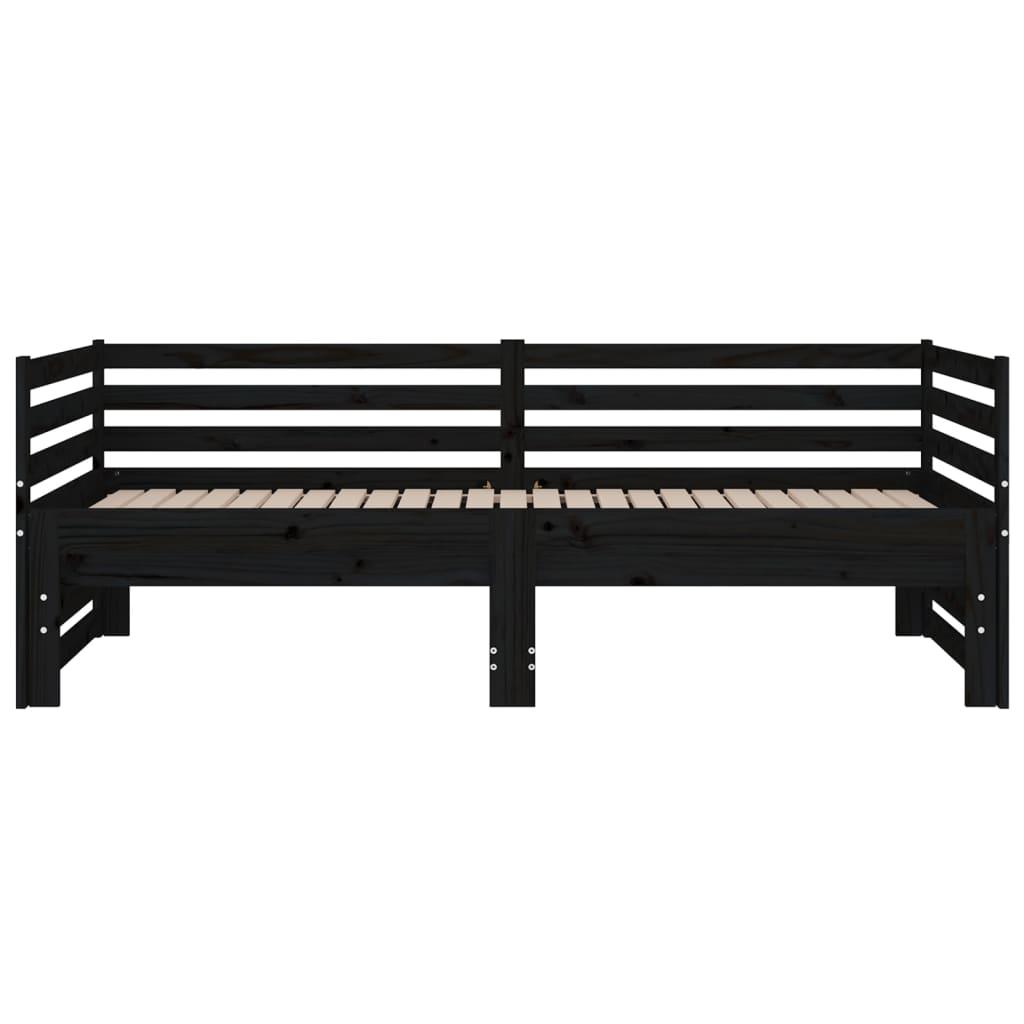 Pull-out Day Bed without Mattress Black 2x(90x190) cm