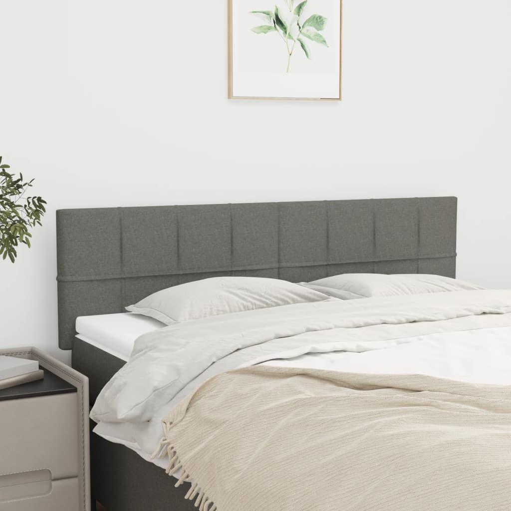 Headboards Dark Grey 144x5x78/88 cm Fabric