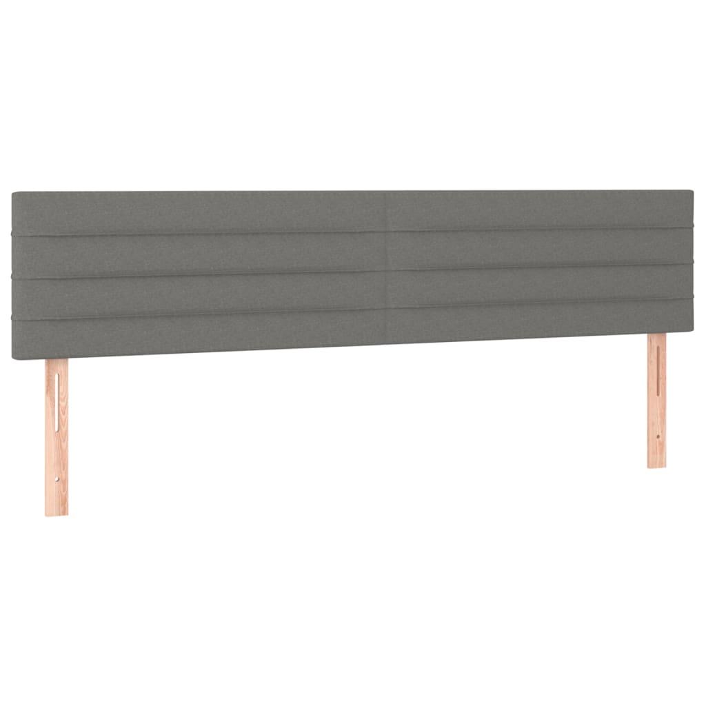 Headboards Dark Grey 200x5x78/88 cm Fabric