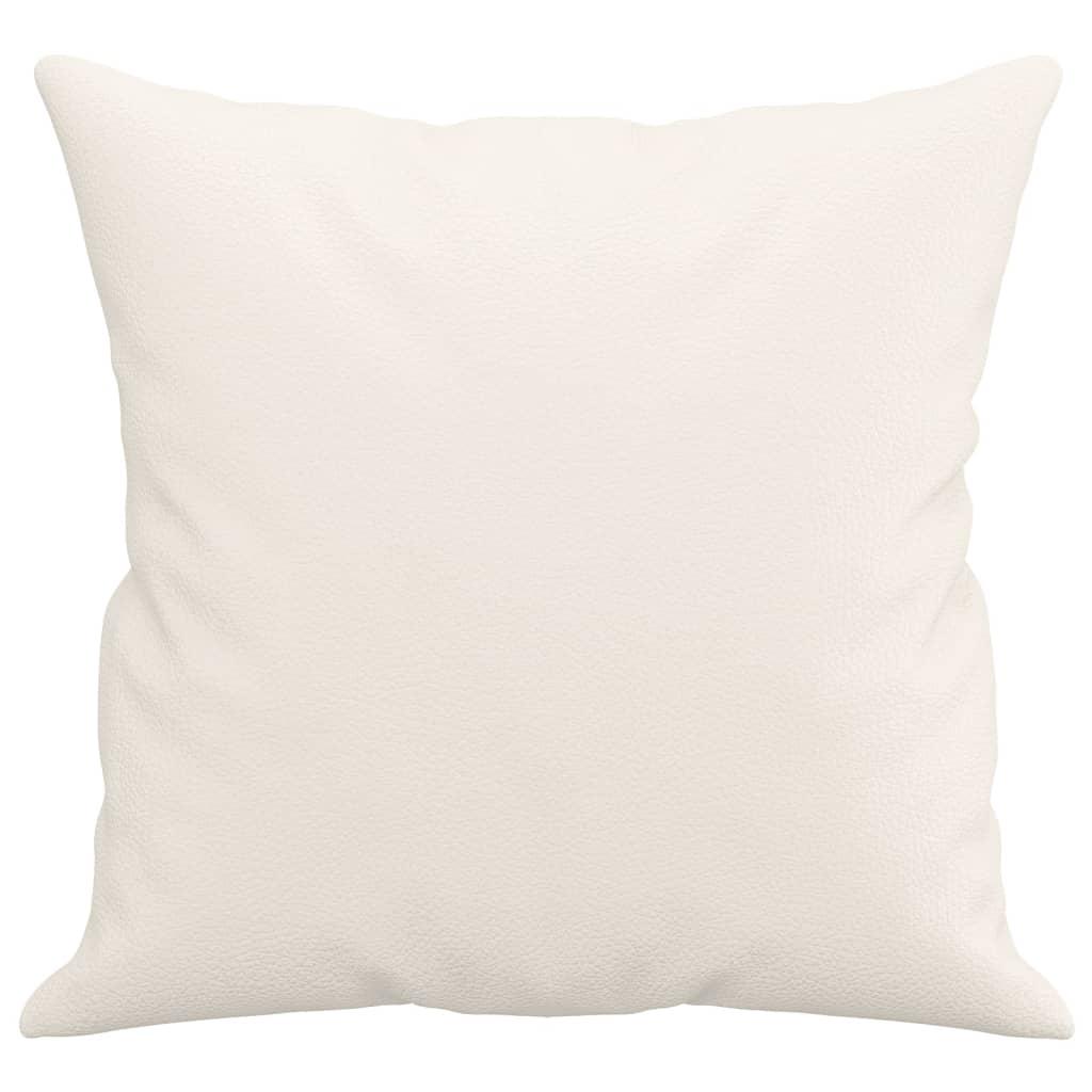 Throw Pillows 2 pcs Cream 40x40 cm Faux Leather