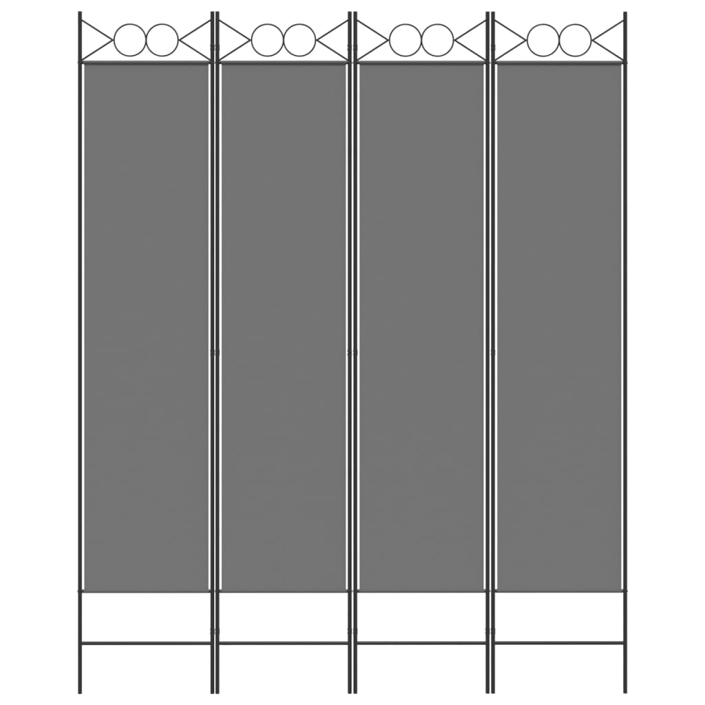 4-Panel Room Divider Anthracite 160x200 cm Fabric