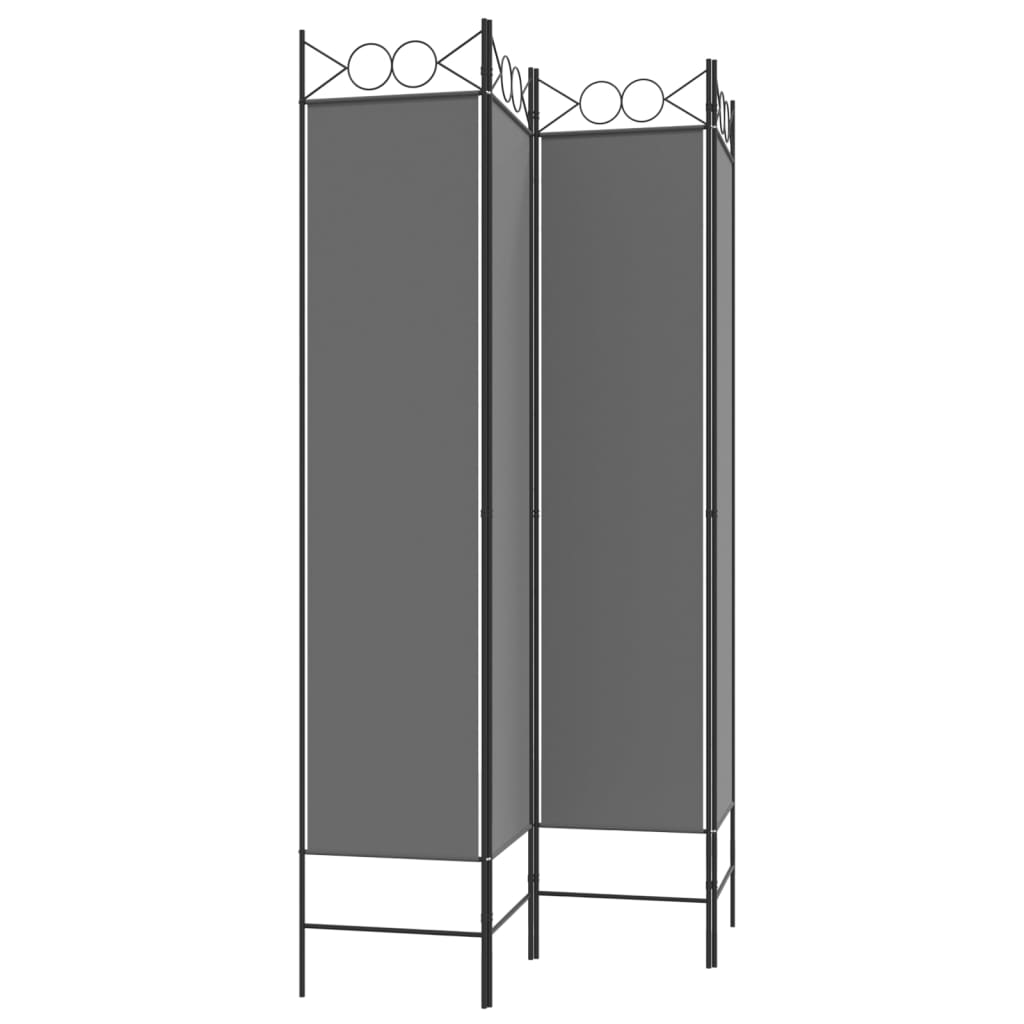 4-Panel Room Divider Anthracite 160x200 cm Fabric