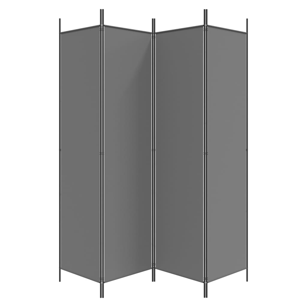 4-Panel Room Divider Anthracite 200x200 cm Fabric
