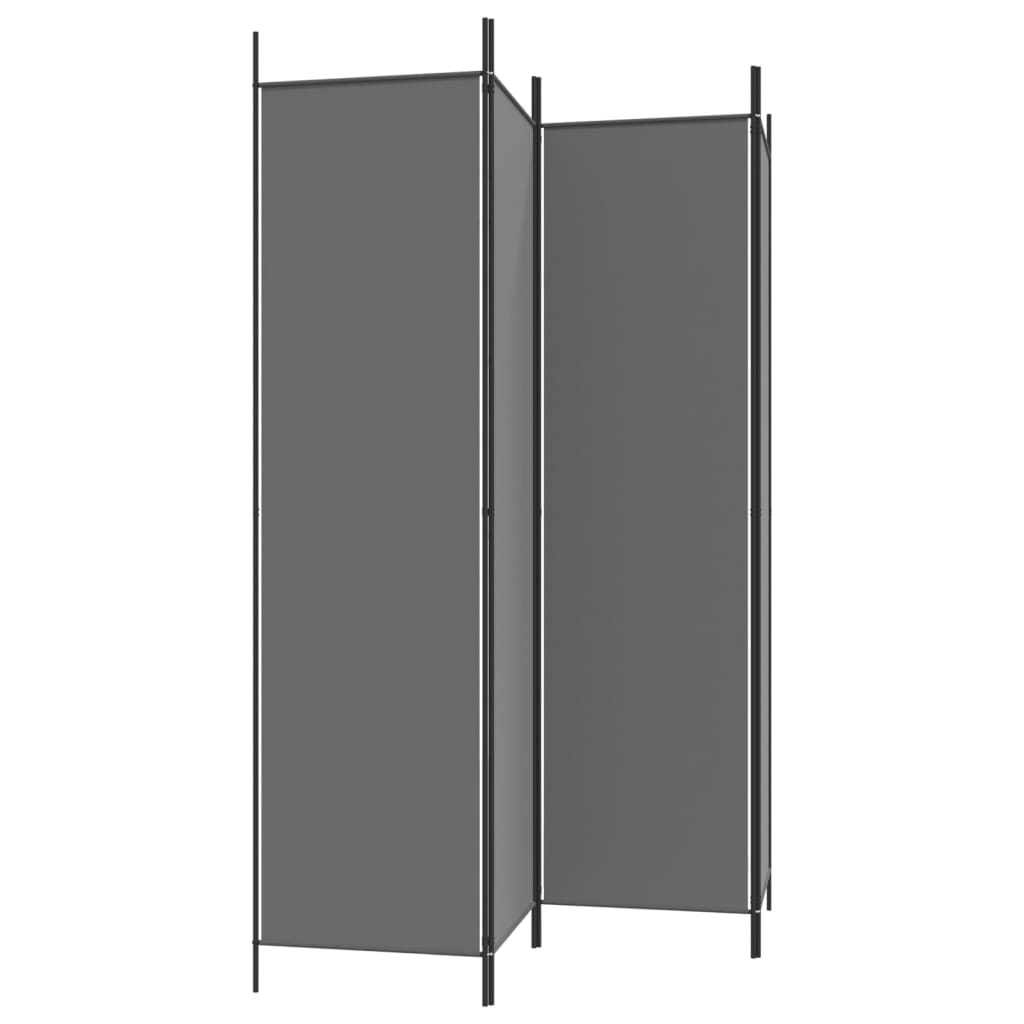 4-Panel Room Divider Anthracite 200x200 cm Fabric