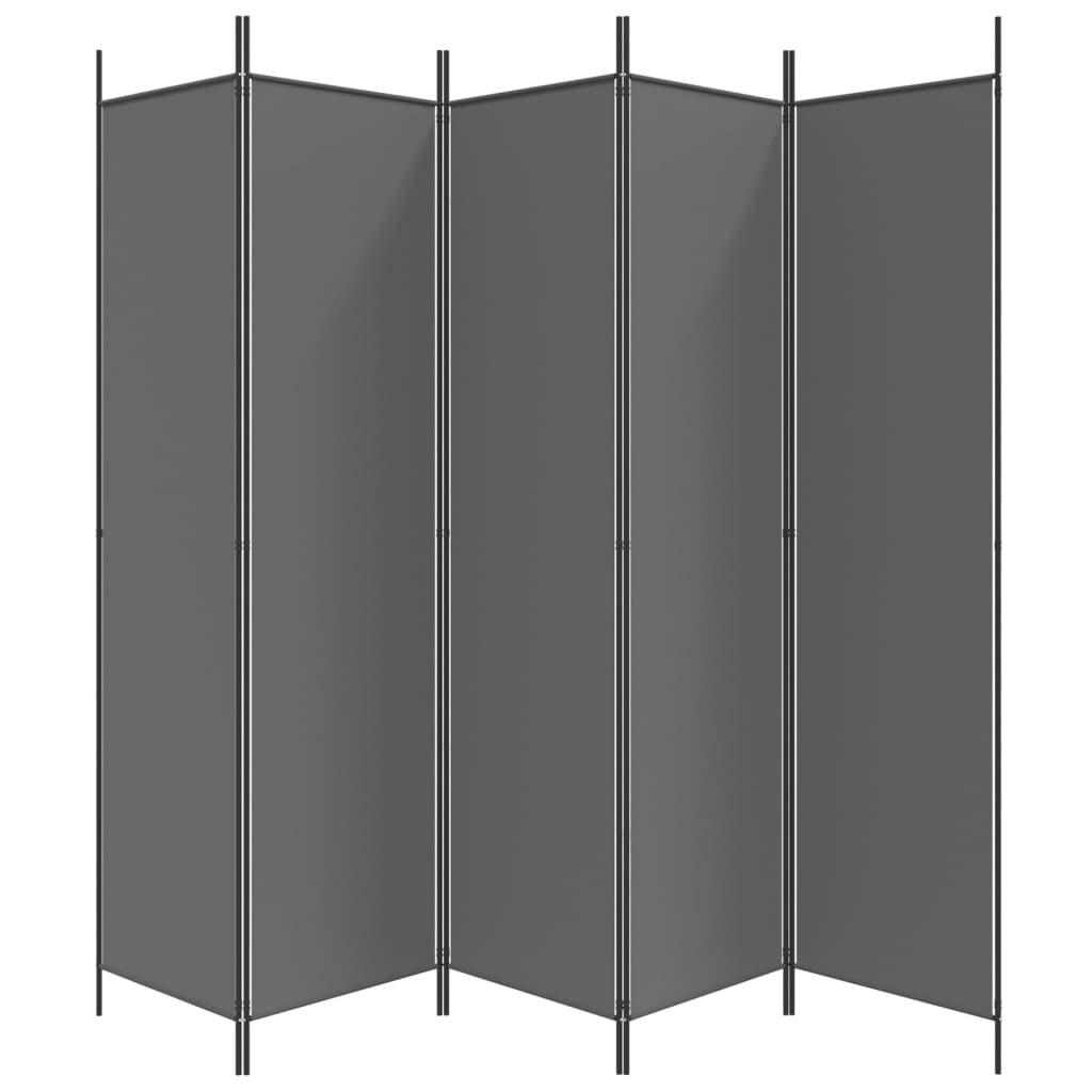 5-Panel Room Divider Anthracite 250x200 cm Fabric