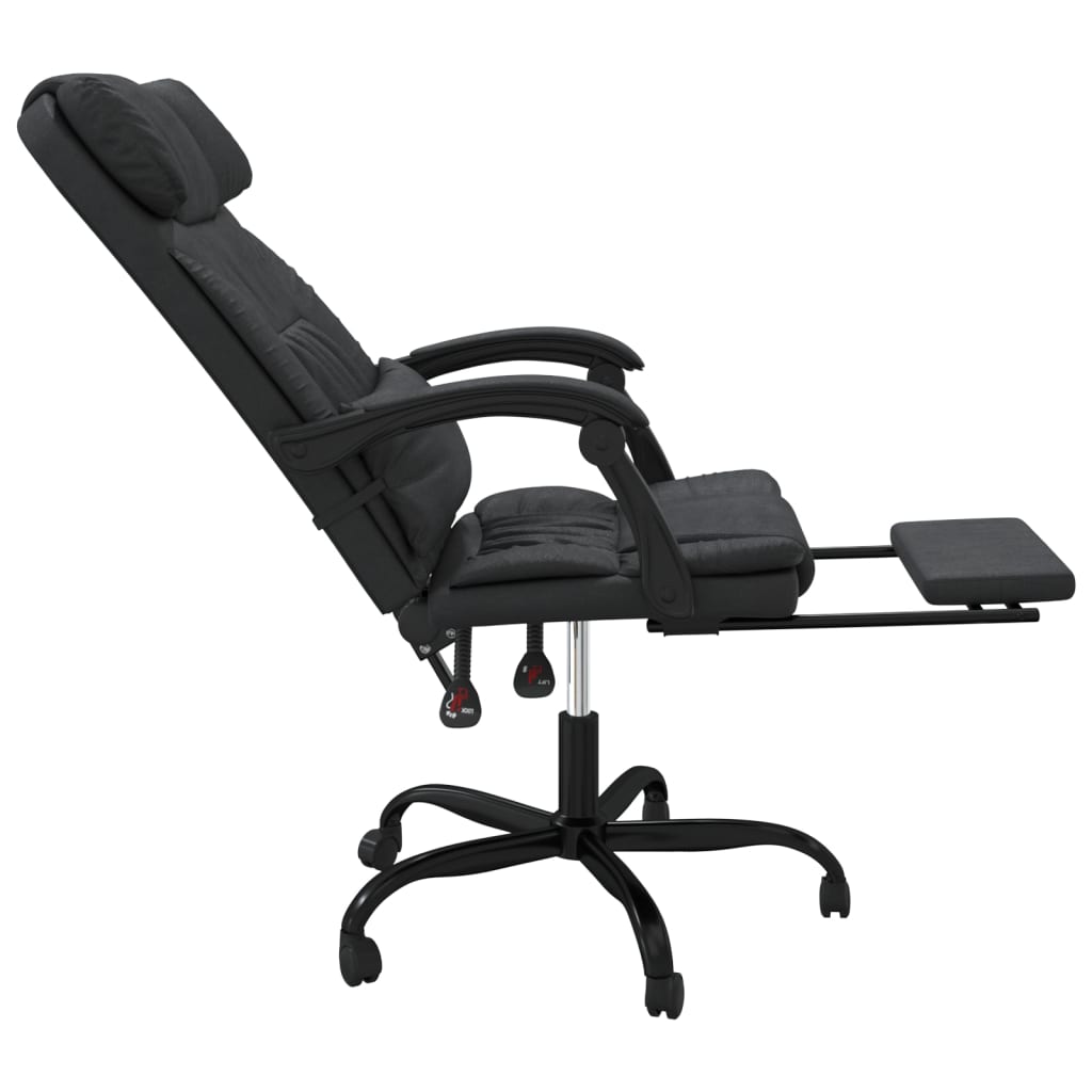 Reclining Office Chair Black Faux Leather