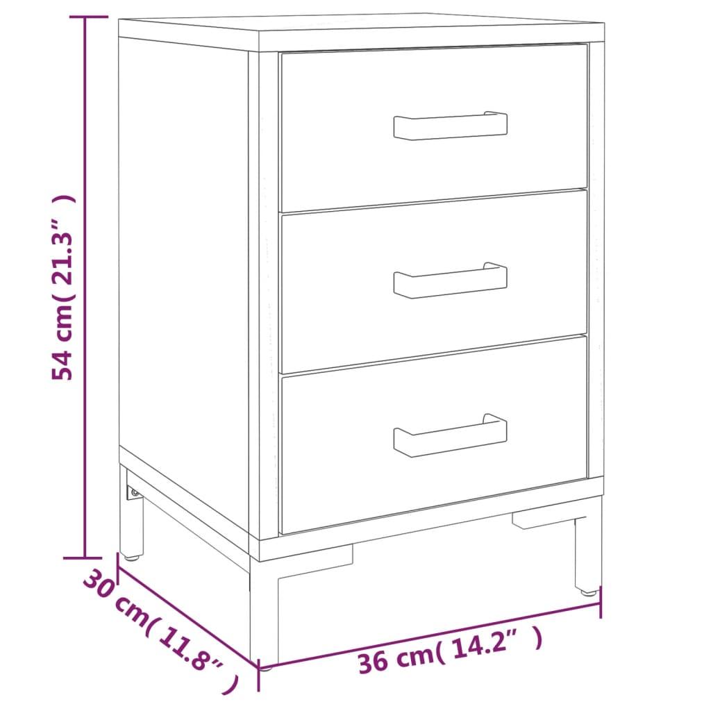 Bedside Cabinet Black 40x30x55 cm Solid Pinewood