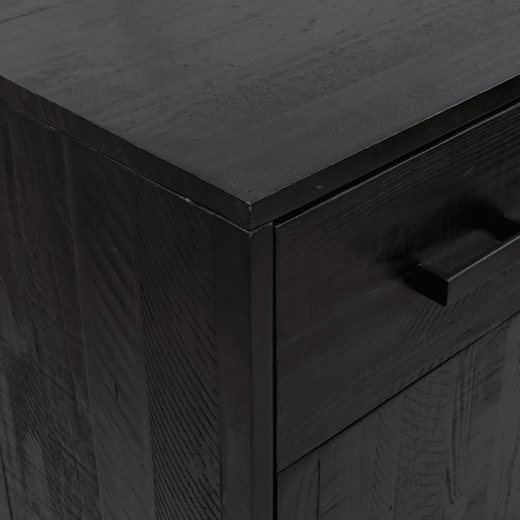 Shoe Rack Black 75x40x110 cm Solid Pinewood