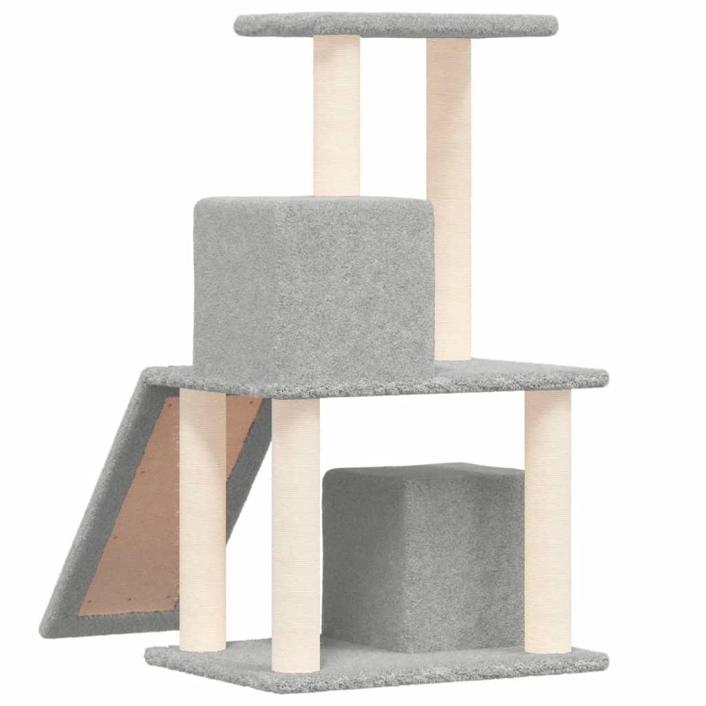Cat Tree with Sisal Scratching Posts Light Grey 82 cm