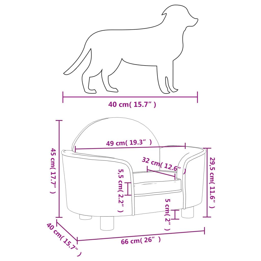 Dog Bed Black 66x40x45 cm Velvet