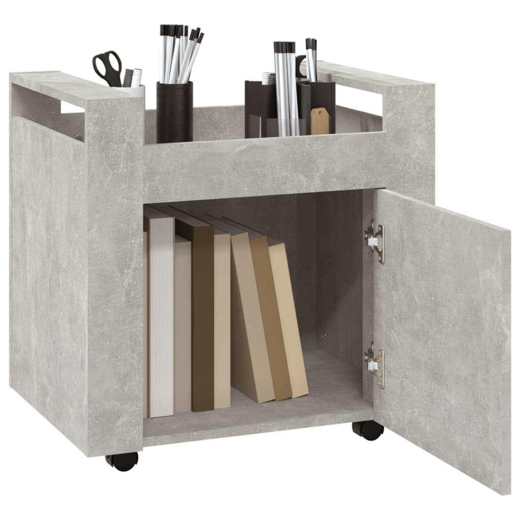 Desk Trolley Concrete Grey 60x45x60 cm Engineered Wood