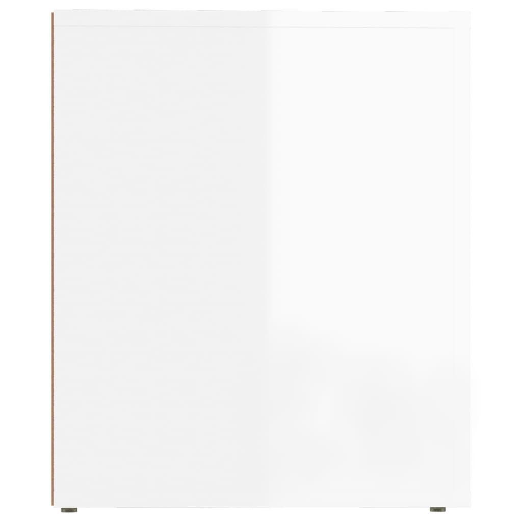 Bedside Cabinet High Gloss White 50x39x47 cm