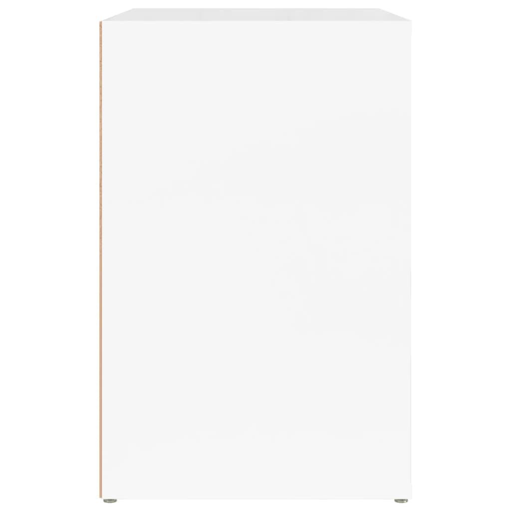 Shoe Cabinet High Gloss White 130x35x54 cm Engineered Wood