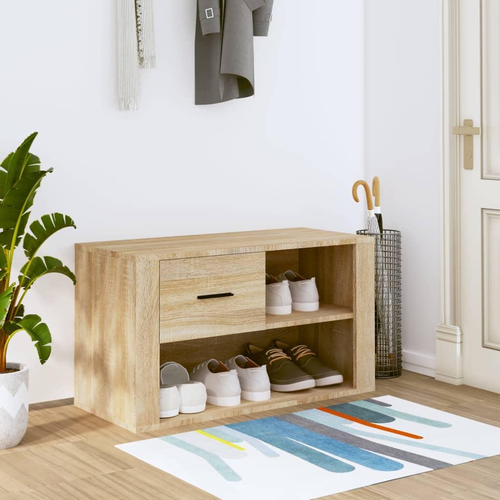 Shoe Cabinet Sonoma Oak 80x35x45 cm Engineered Wood