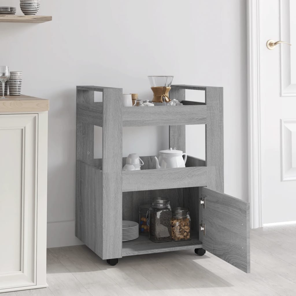 Kitchen Trolley Grey Sonoma 60x45x80 cm Engineered Wood