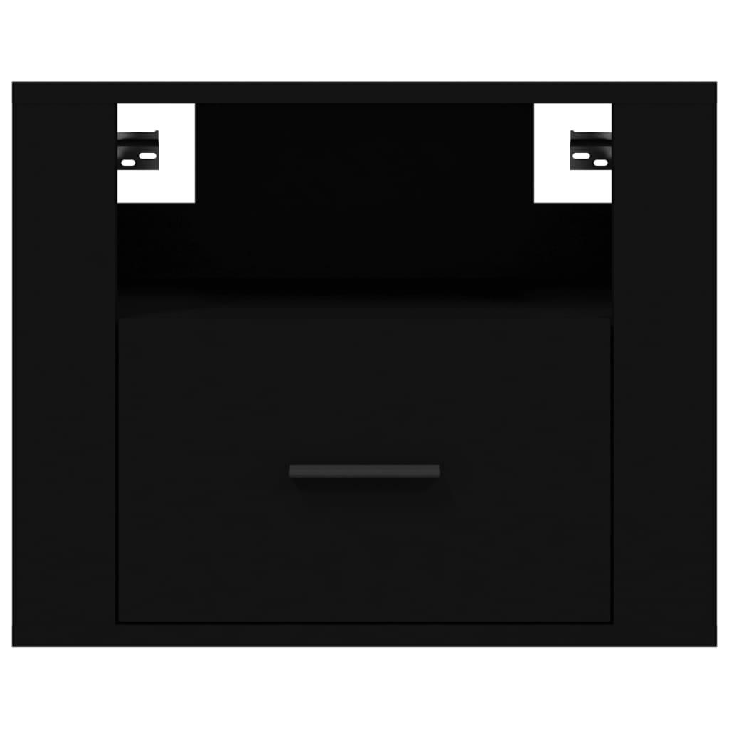 Wall-mounted Bedside Cabinet Black 50x36x40 cm