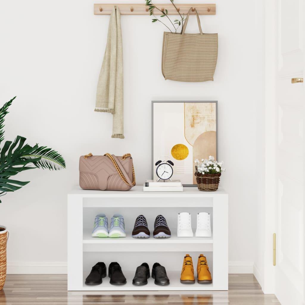 Shoe Rack White 75x35x45 cm Engineered Wood