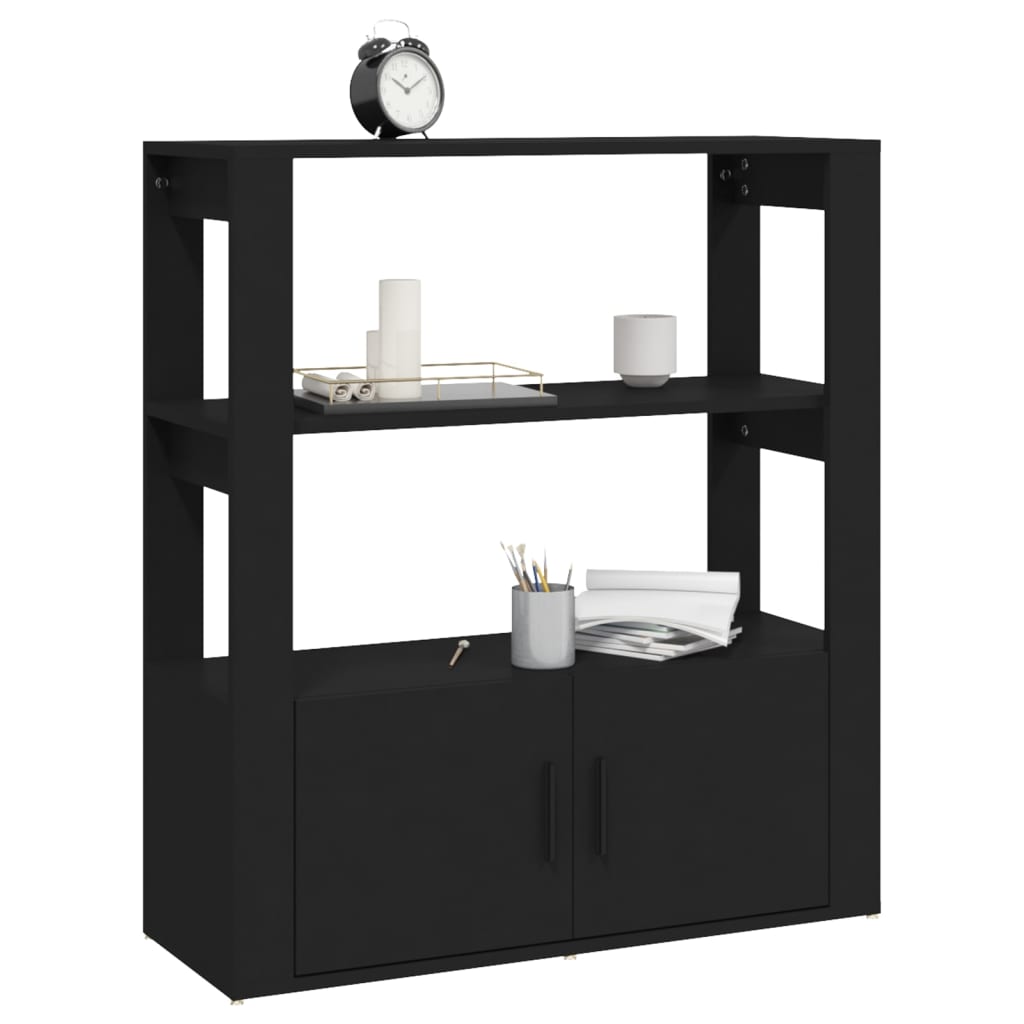 Sideboard Black 80x30x90 cm Engineered Wood