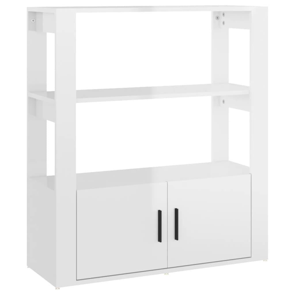 Sideboard High Gloss White 80x30x90 cm Engineered Wood