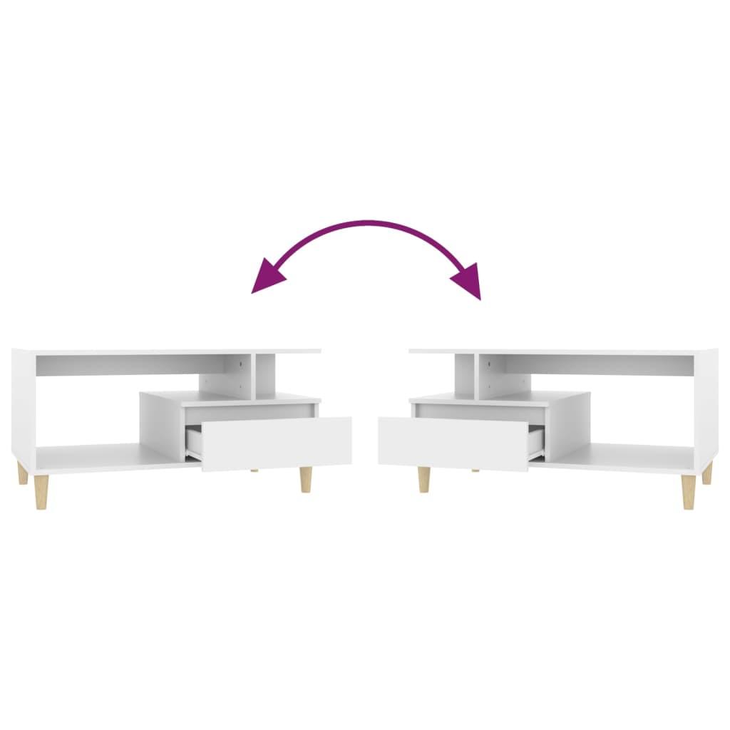 Coffee Table White 90x49x45 cm Engineered Wood