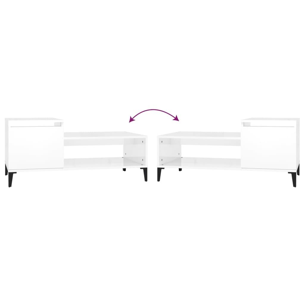 Coffee Table High Gloss White 100x50x45 cm Engineered Wood