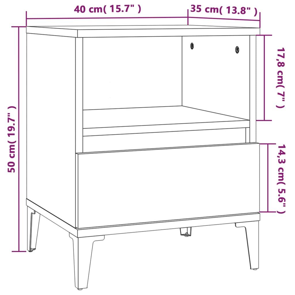 Bedside Cabinet Sonoma Oak 40x35x50 cm