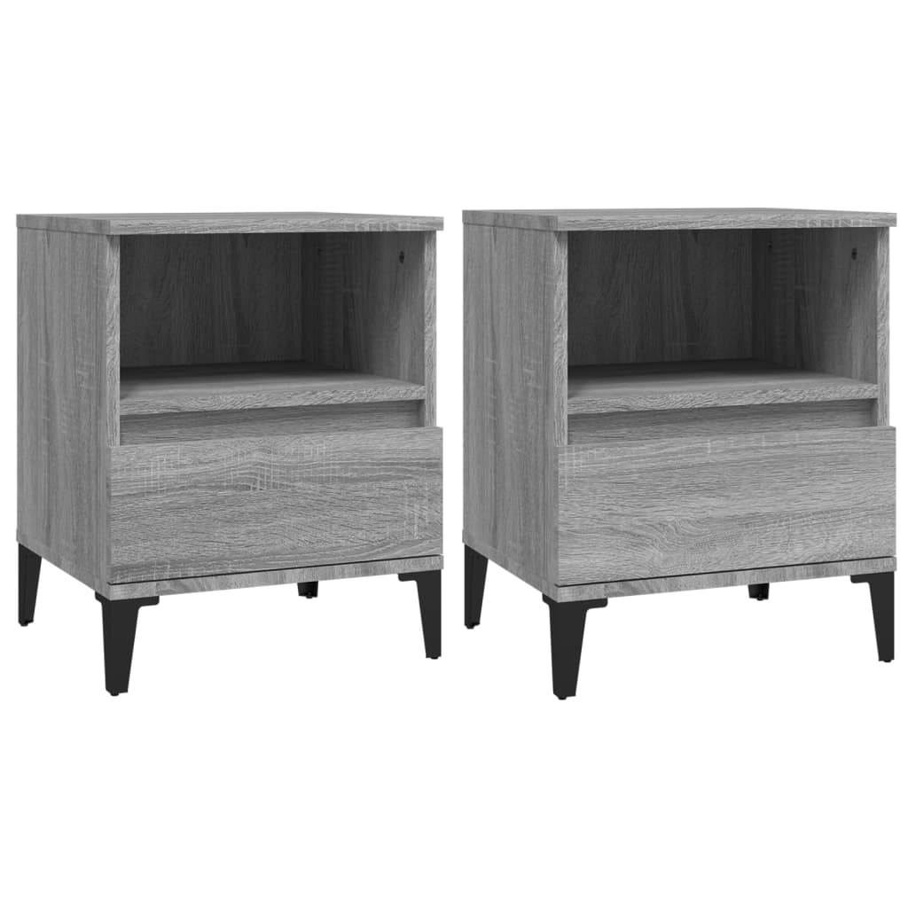 Bedside Cabinets 2 pcs Grey Sonoma 40x35x50 cm