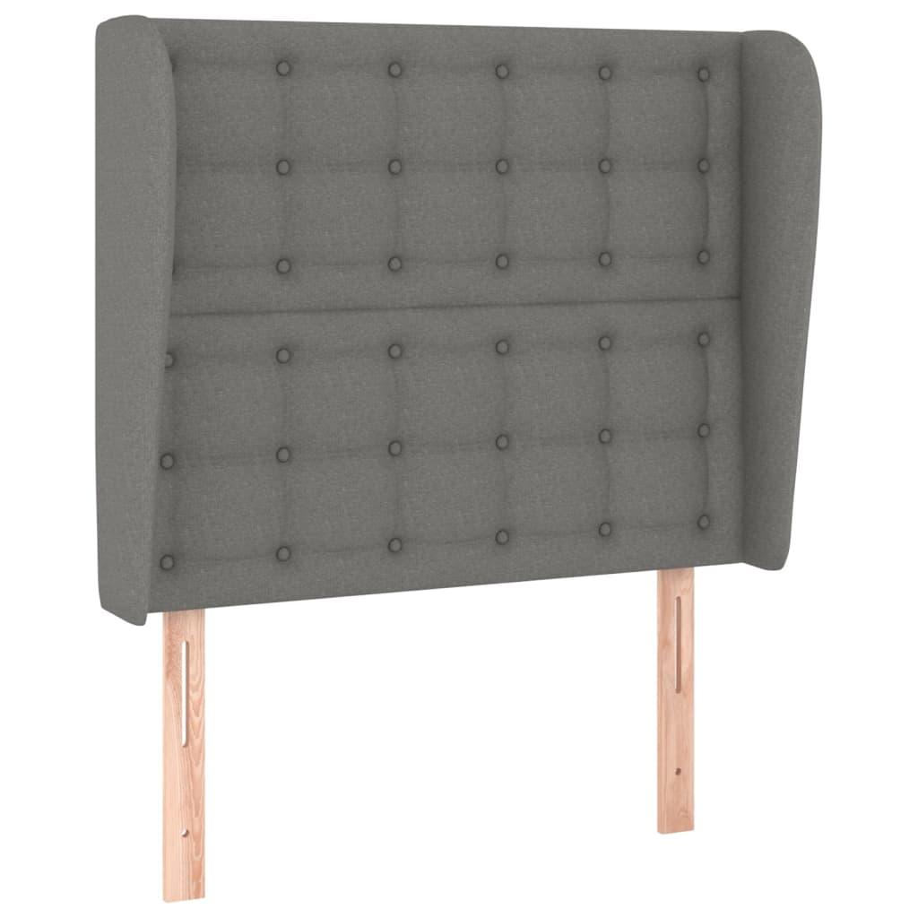 Headboard with Ears Dark Grey 83 cm Fabric