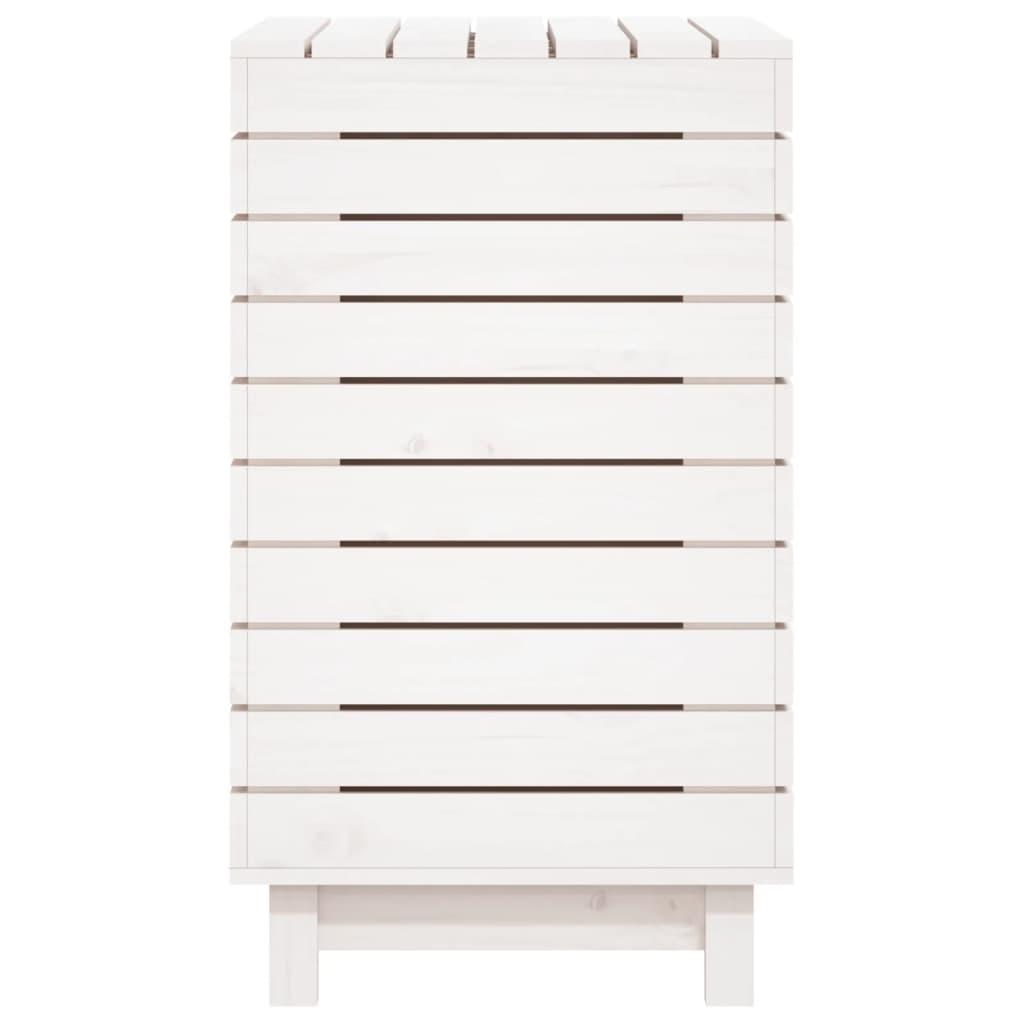 Laundry Basket White 88.5x44x76 cm Solid Wood Pine