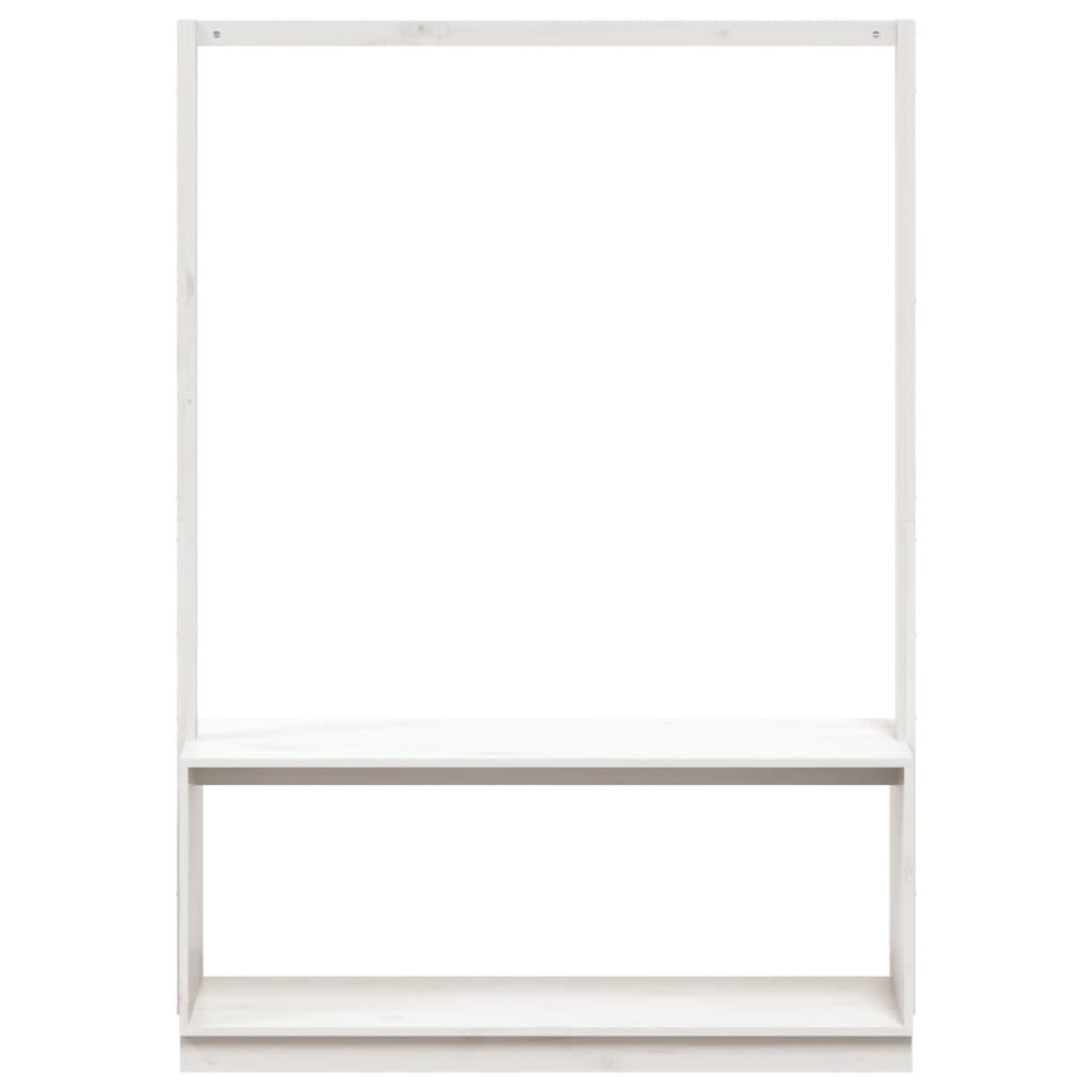 Clothes Rack with Shoe Storage White 113x40x157.5 cm Solid Wood Pine