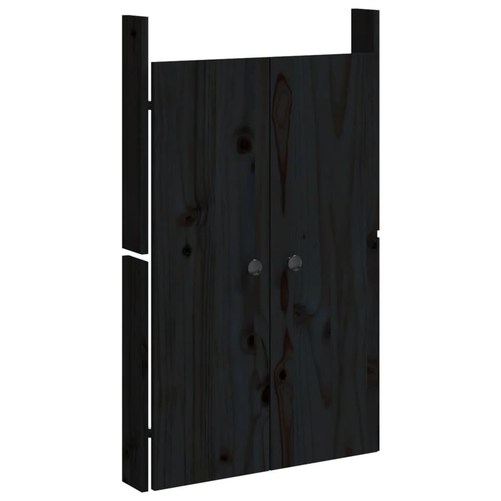 Outdoor Kitchen Doors MEPPEL 2 pcs Black 50x9x82 cm Solid Wood Pine
