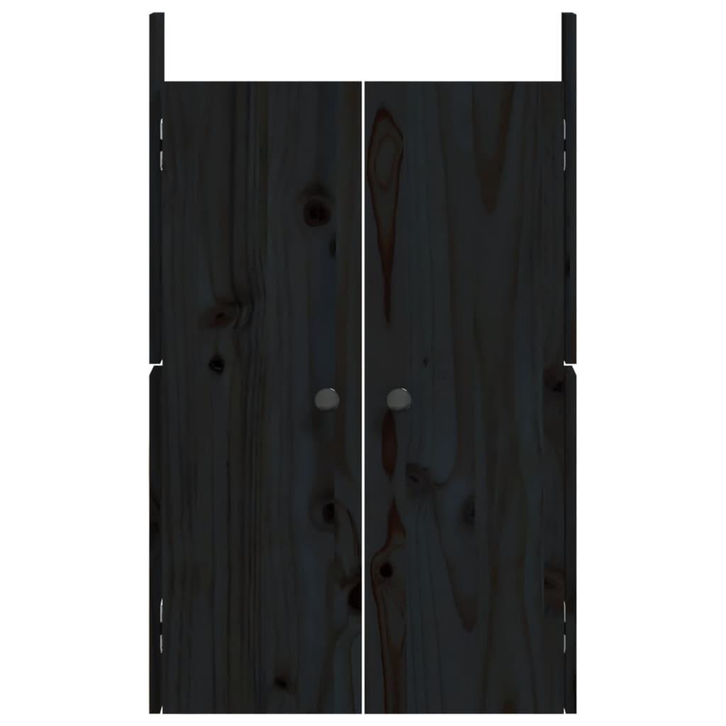 Outdoor Kitchen Doors MEPPEL 2 pcs Black 50x9x82 cm Solid Wood Pine
