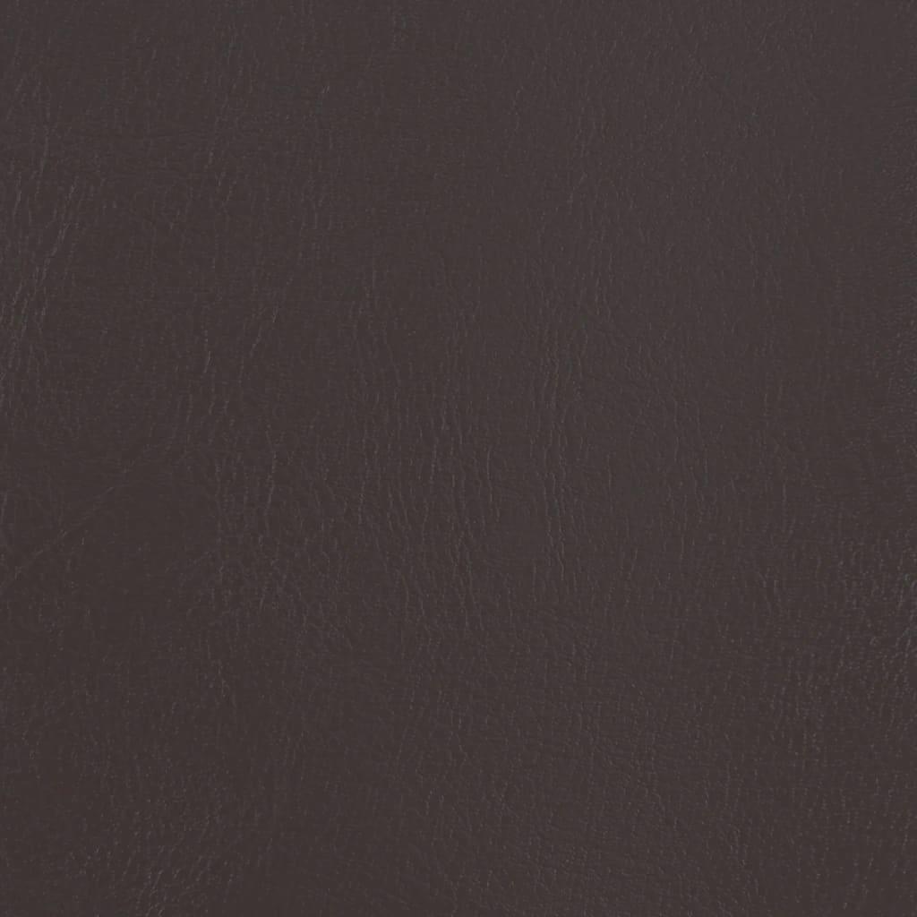 Tub Chair with Footstool Brown Faux Leather