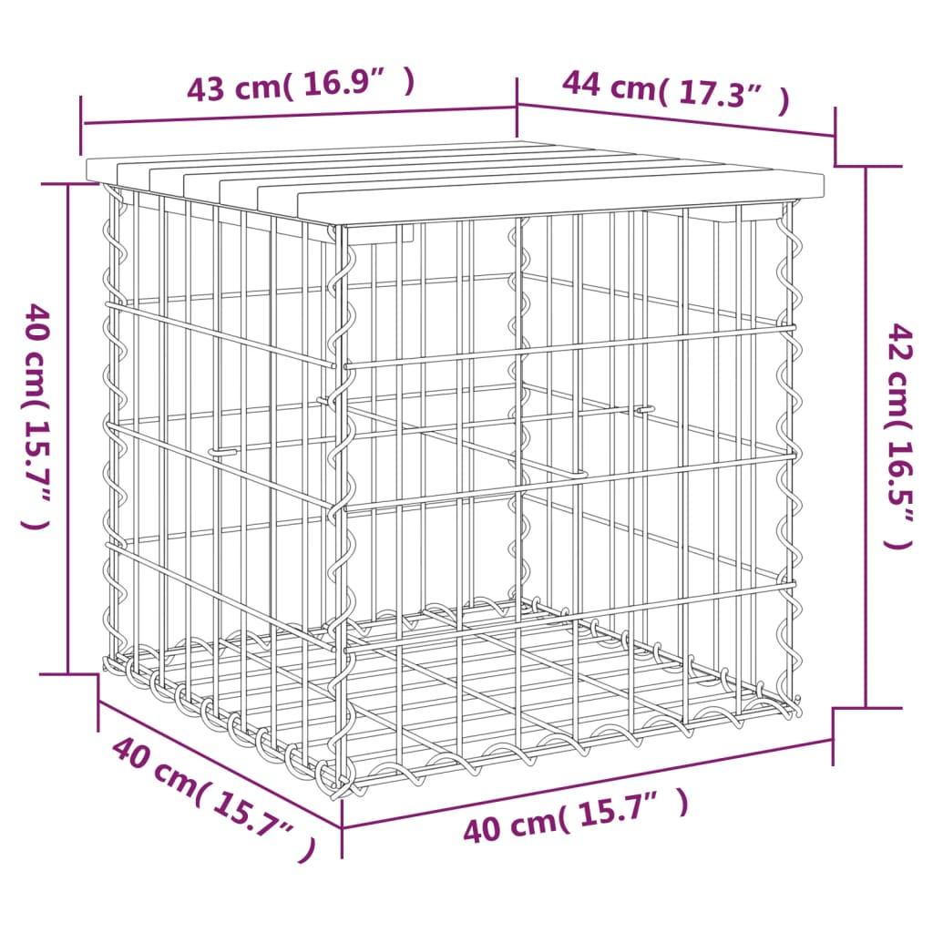 Garden Bench Gabion Design 43x44x42 cm Solid Wood Pine