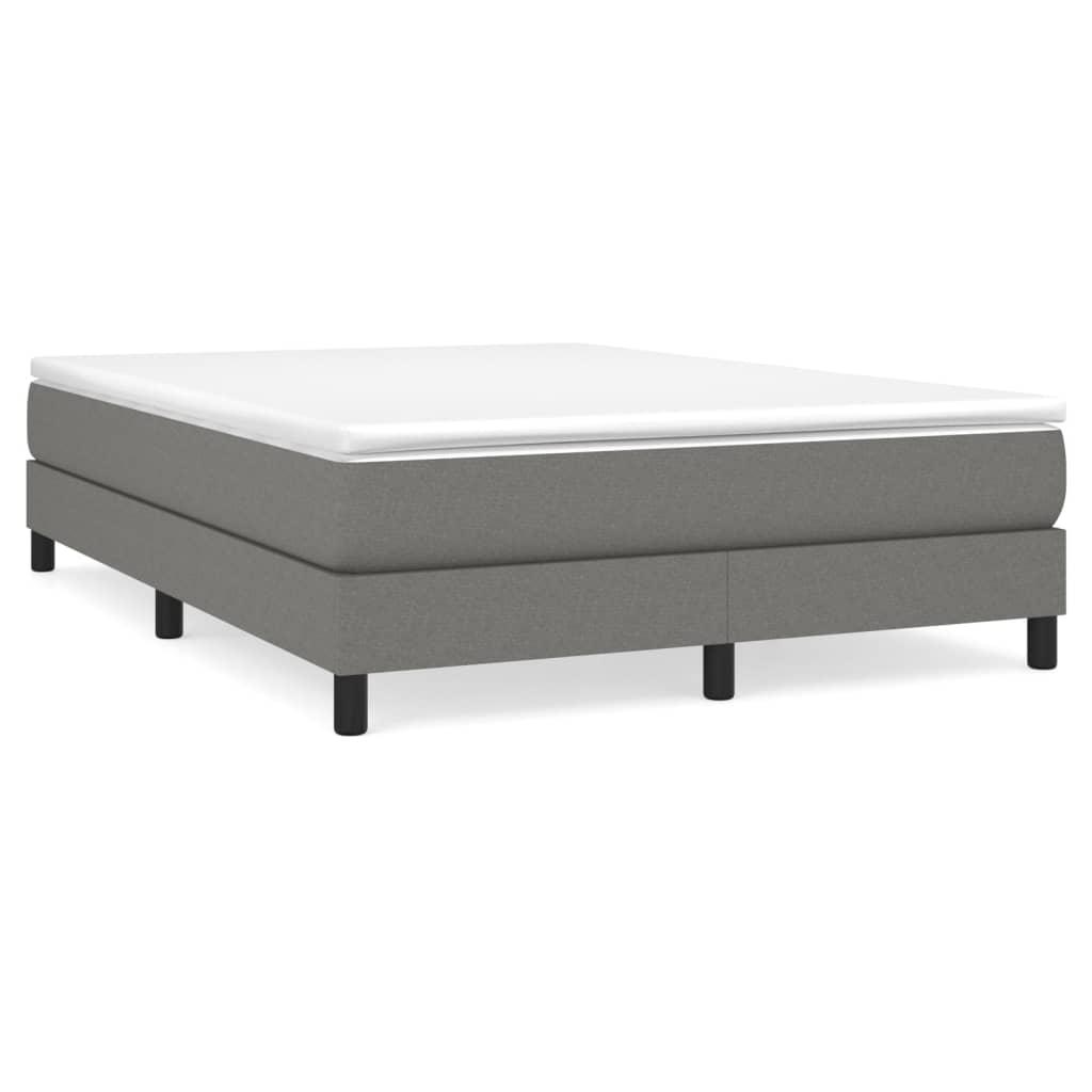 Box Spring Bed with Mattress Dark Grey 137x190 cm Fabric