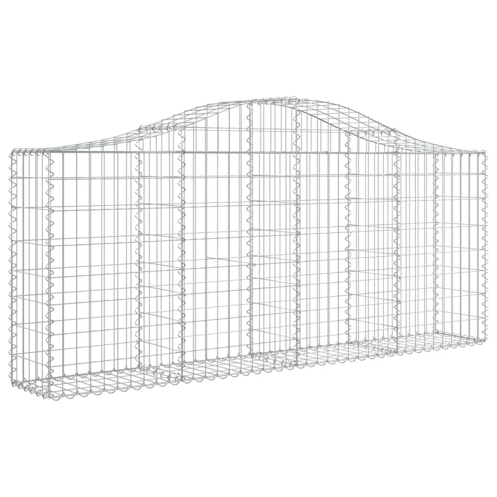 Arched Gabion Baskets 2 pcs 200x30x80/100 cm Galvanised Iron