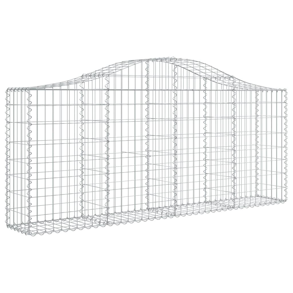 Arched Gabion Baskets 9 pcs 200x30x80/100 cm Galvanised Iron