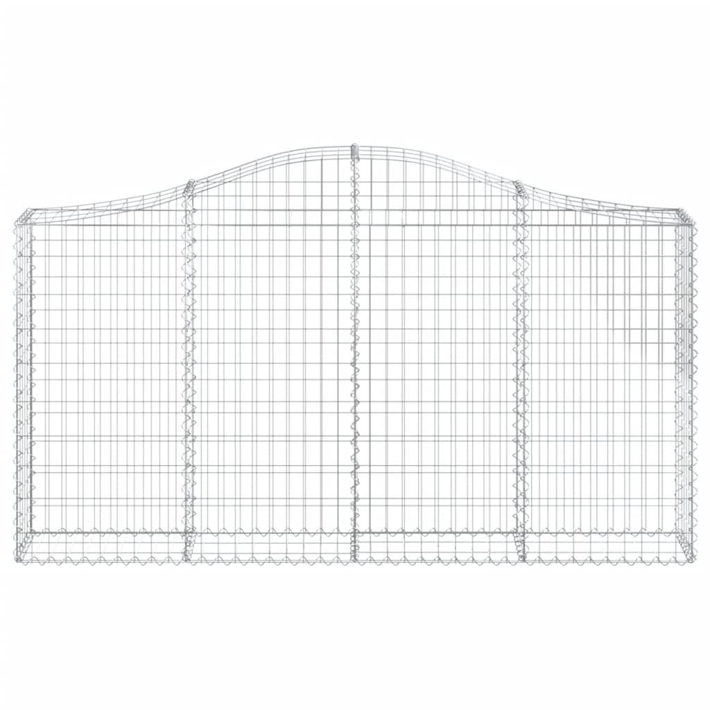 Arched Gabion Baskets 2 pcs 200x30x100/120 cm Galvanised Iron